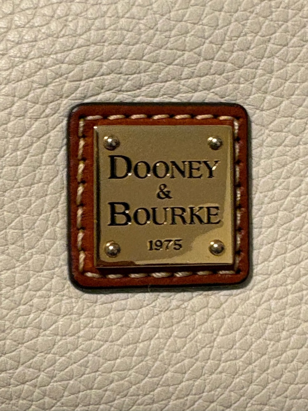 Dooney & Bourke Cream Tote with Brown Trim and Red Interior - Picture 8 of 8